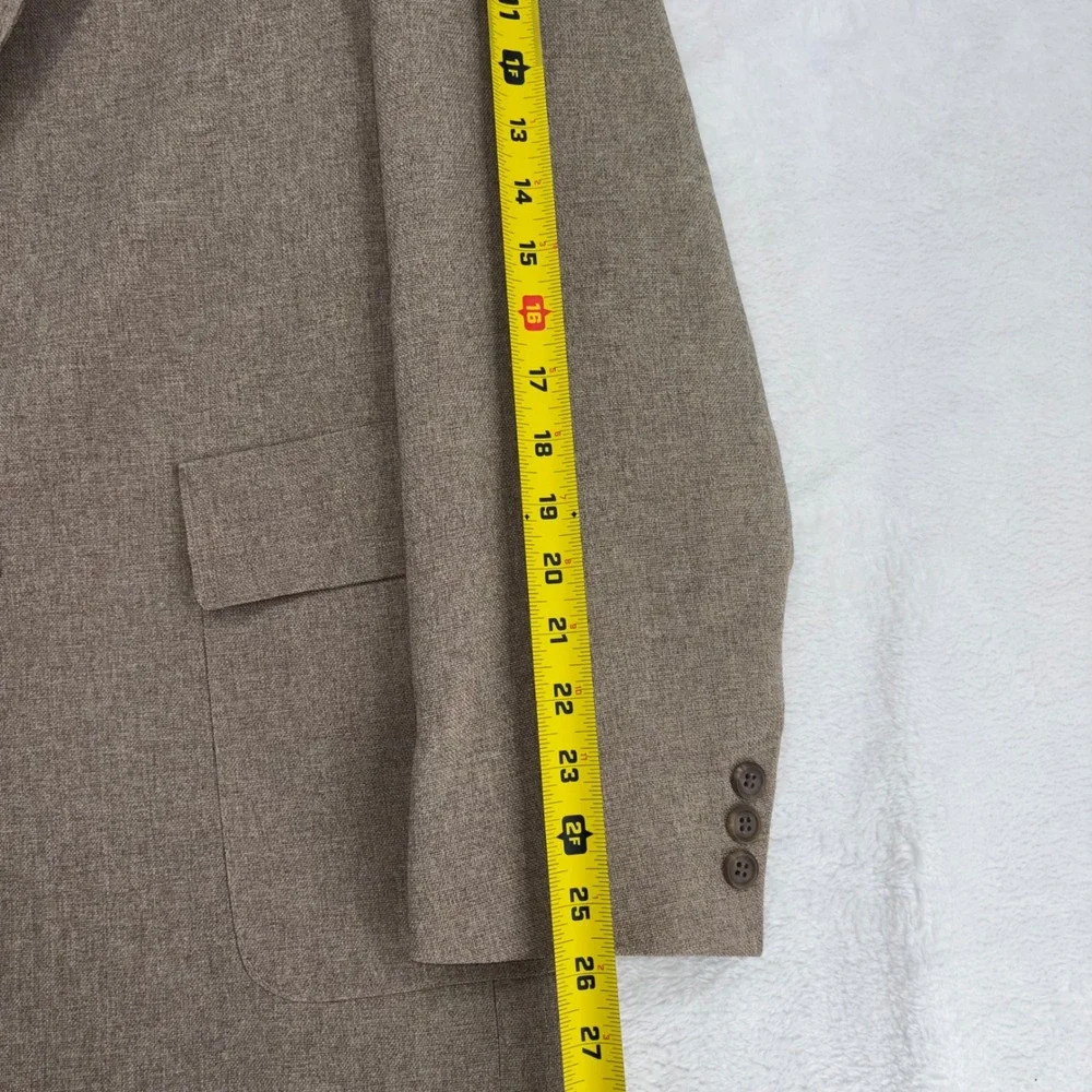 Vintage Levis Action Suit Mens 40L Tan Brown 2 Piece Blazer Trousers 33x32